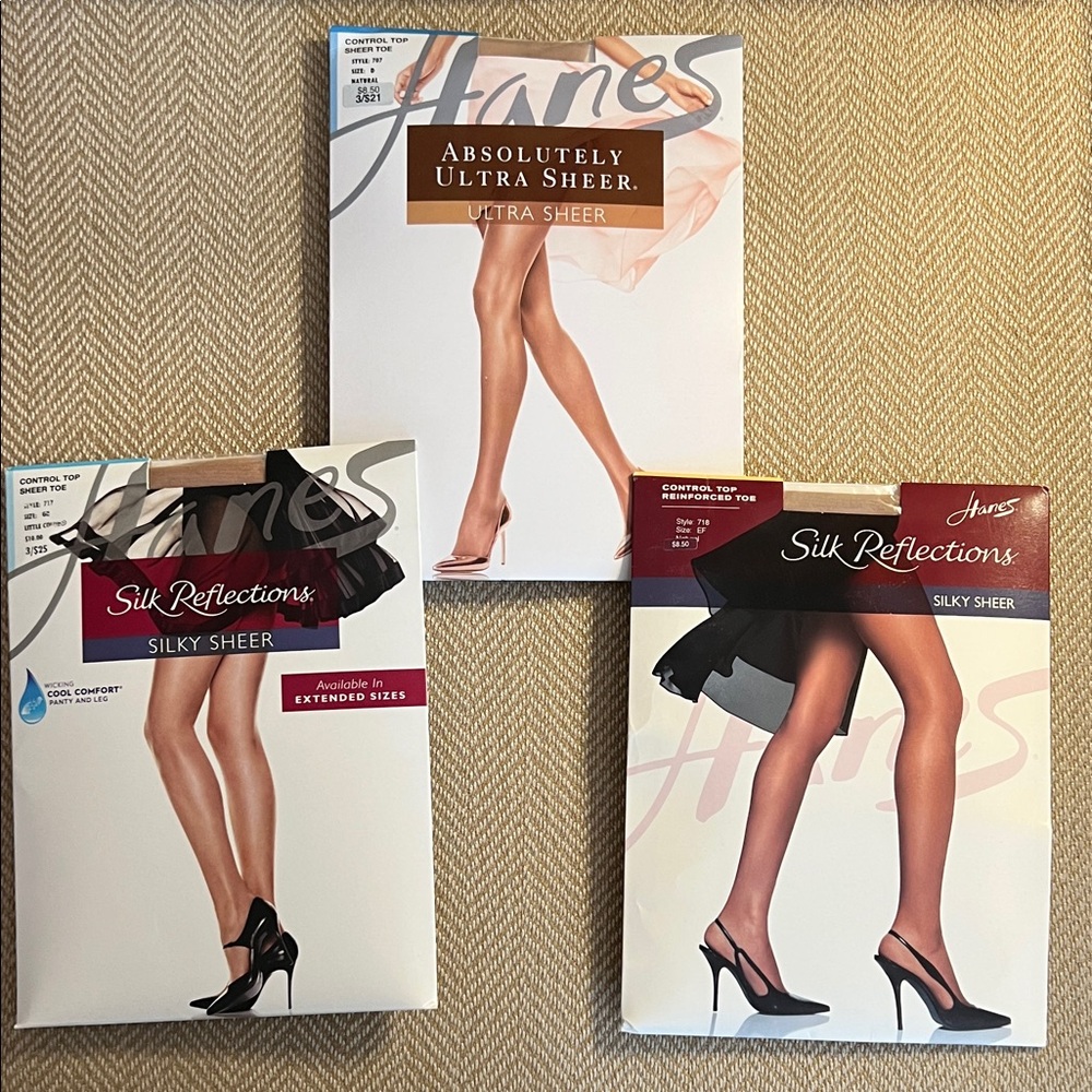 Hanes Silk Reflections Silky Sheer Pantyhose Trio